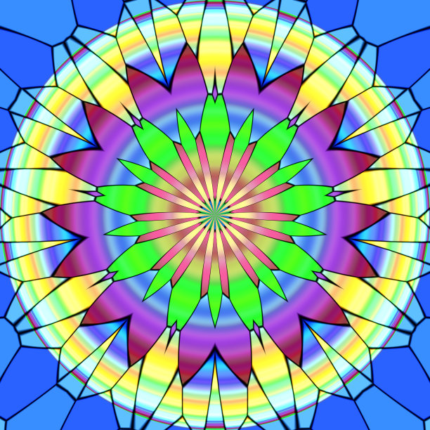 精美紫色绿色圆形花纹图案