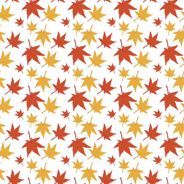 多彩秋季枫叶无缝图案