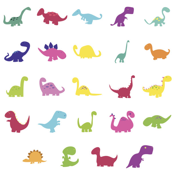 抽象卡通恐龙图案