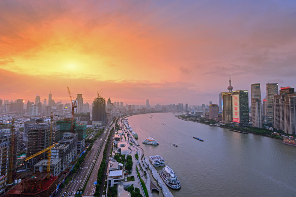 航拍浦东新区风景