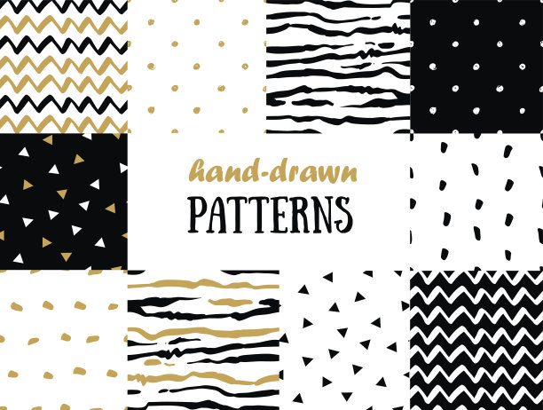 金色几何线条无缝图案