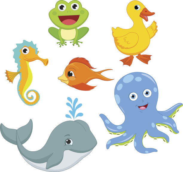 水母游动海洋生物