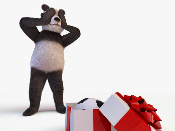 圣诞节熊猫装饰