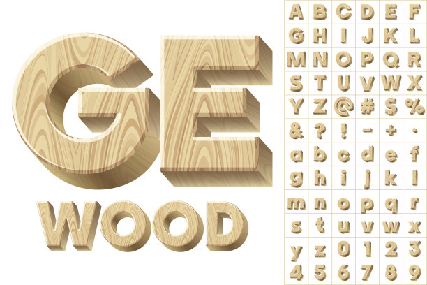 立体木质字体
