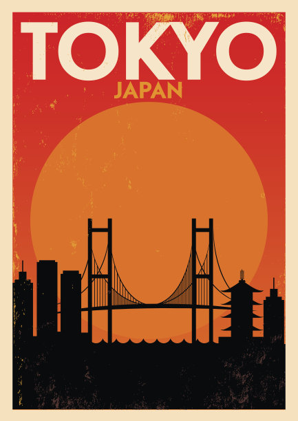 东京地标建筑海报设计