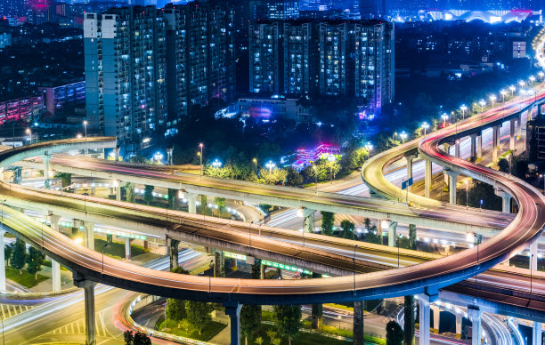 成都立交桥夜景