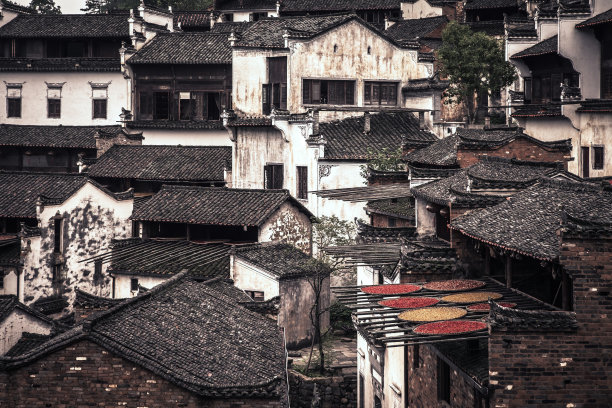 中式建筑,中国风,红墙