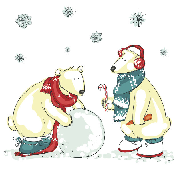 北极熊和雪人