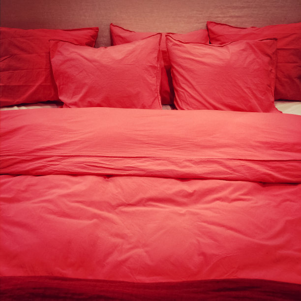 大红色枕套