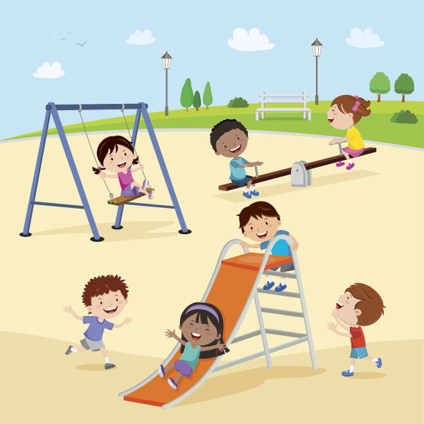 荡秋千可爱卡通