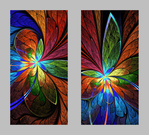 抽象教堂玻璃印花