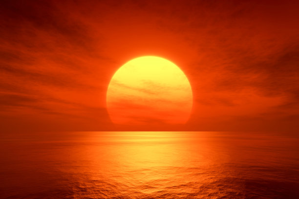 橙色夕阳