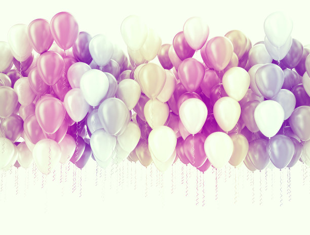紫粉色气球派对