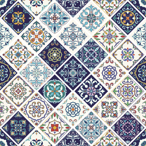 几何菱形复古风图案纹理