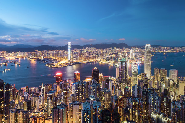香港现代城市夜景