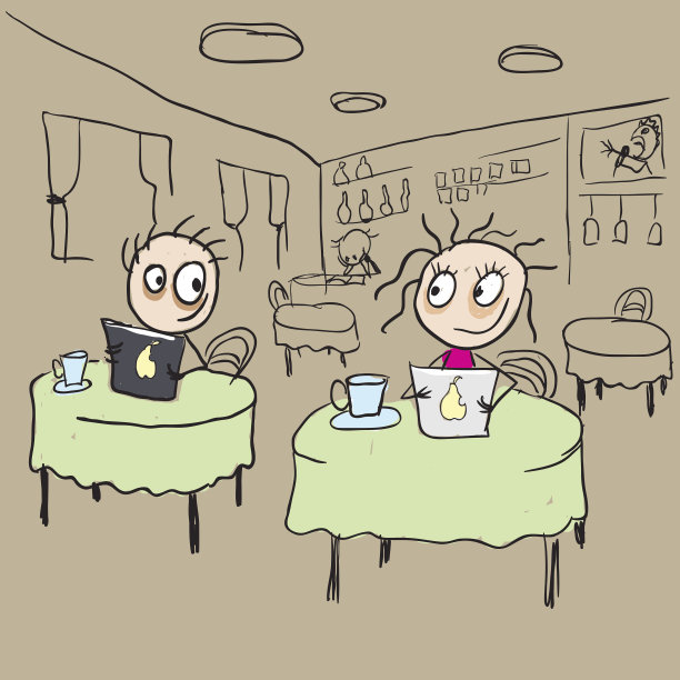 在咖啡馆里喝咖啡的一对夫妇