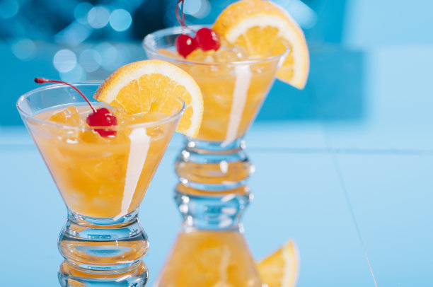 橙汁饮品水果装饰
