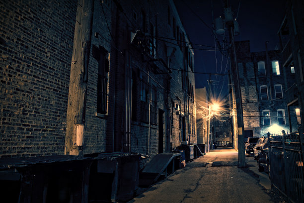 夜幕下的城市街头