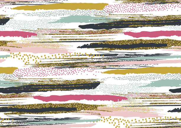 金色几何线条无缝图案