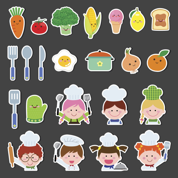 卡通可爱小男孩厨师