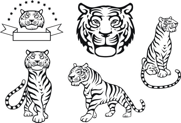 老虎矢量图