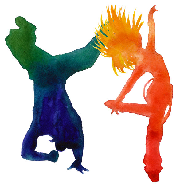 少年街舞舞蹈抽象画