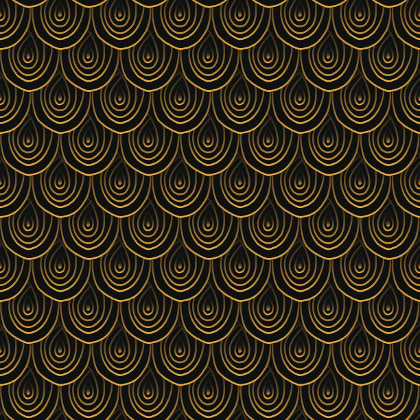 金色几何线条无缝图案