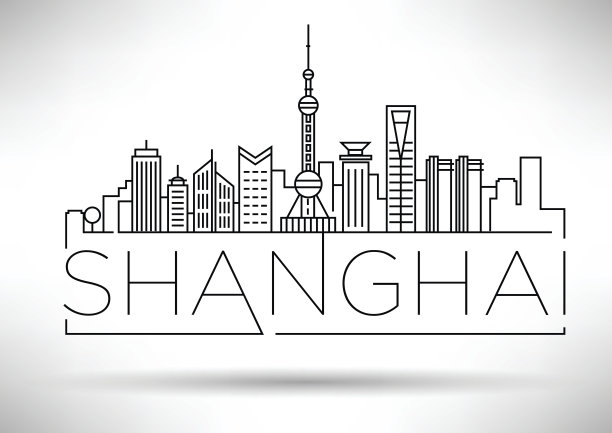 上海旅游景点矢量