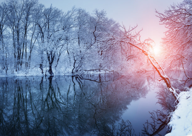 河流雪景