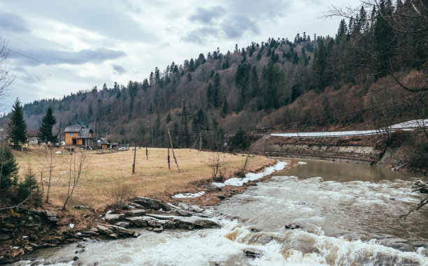 美丽的乡村河道风景