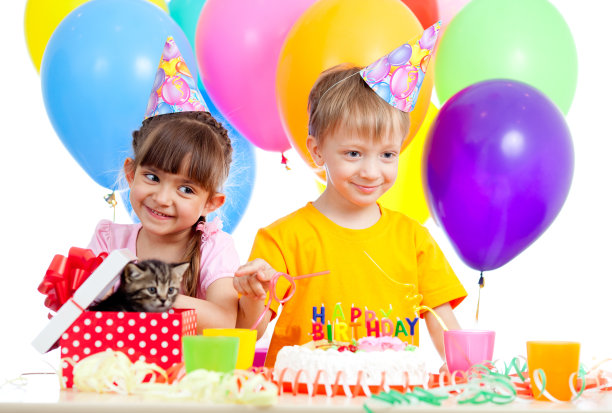 生日小猫派对可爱庆祝蛋糕形象