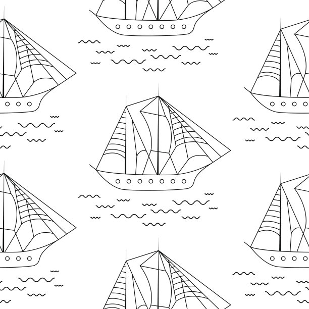 复古帆船装饰画