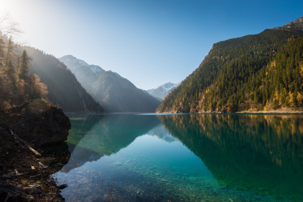 四川九寨沟秋冬景色