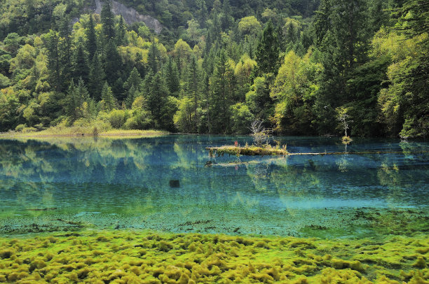 四川九寨沟秋冬景色