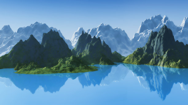 山,湖,高山