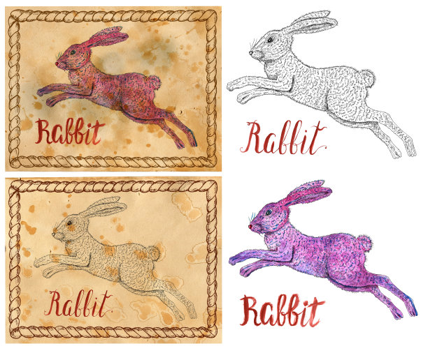 兔子插画兔年素材