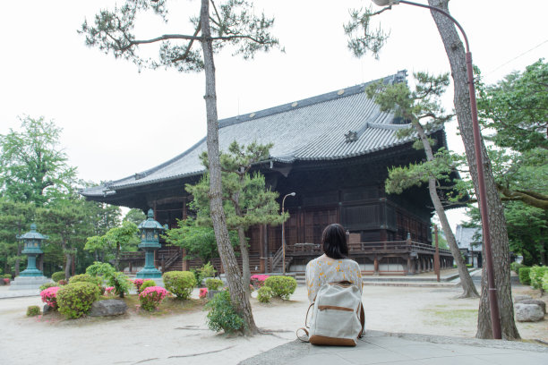 寺庙的青瓦屋顶