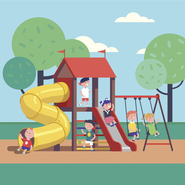 荡秋千可爱卡通