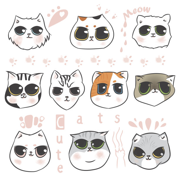 卡通,小猫,猫