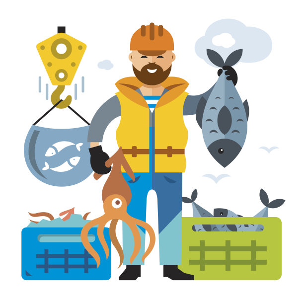 海上养殖矢量