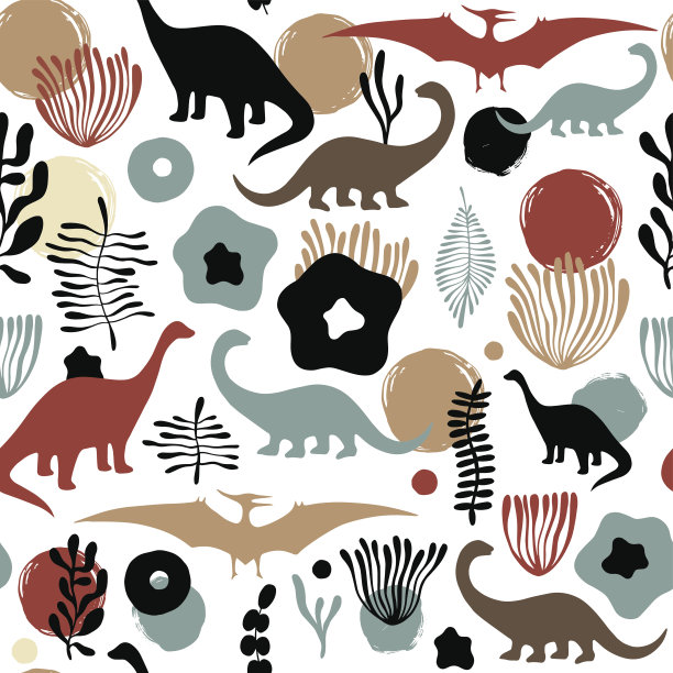 抽象卡通恐龙图案