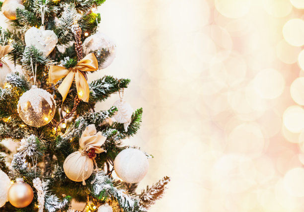 冬季雪景圣诞装饰背景图