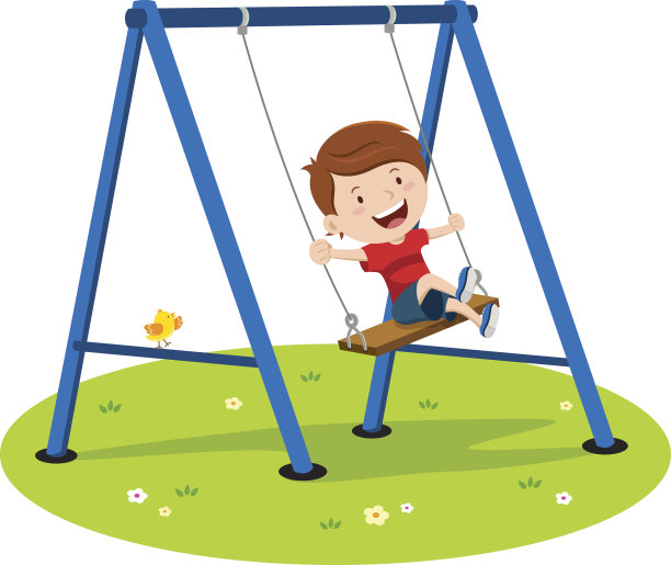 荡秋千可爱卡通
