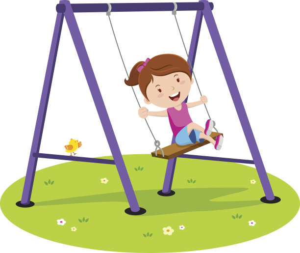荡秋千可爱卡通