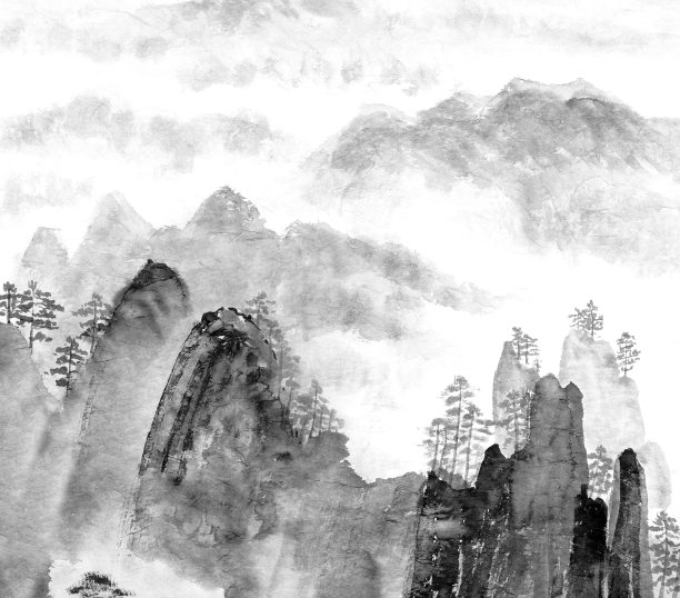 中国风山峦风景创意装饰画