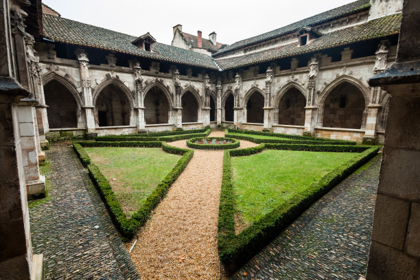 欧洲古典建筑法式建筑庭院回廊