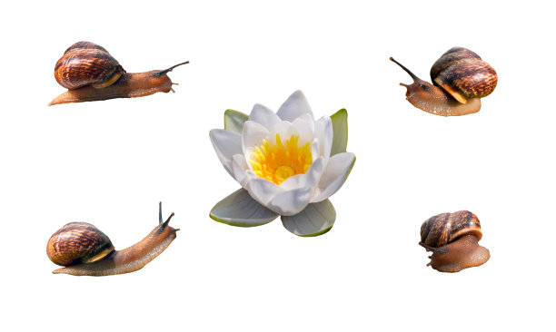 荷花莲花蜗牛