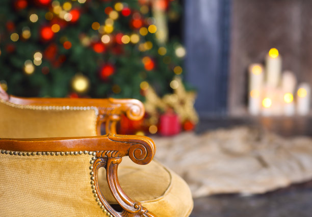 复古装饰品,红色和金色颜色