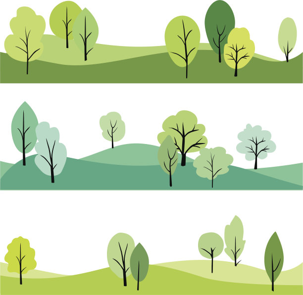 简约风格卡通树木插画