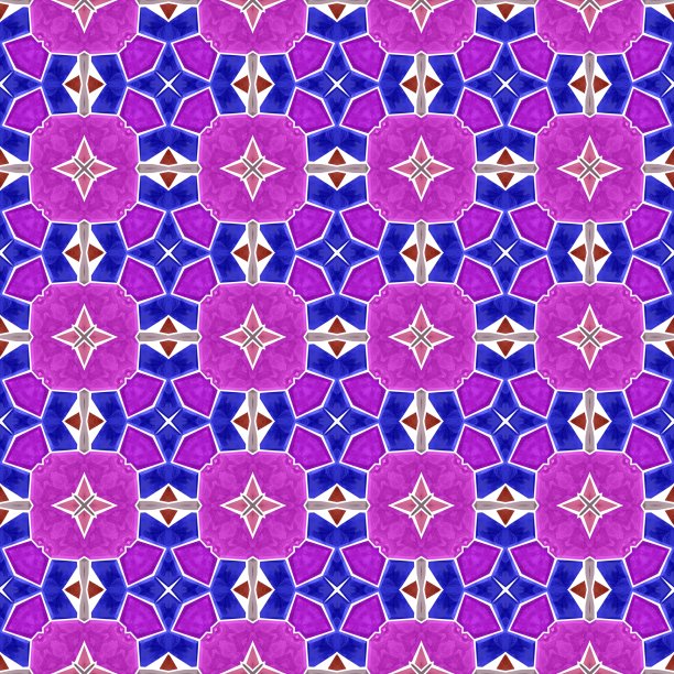 紫蓝几何花纹无缝图案